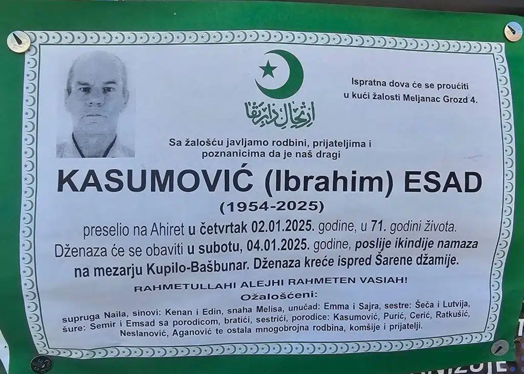 Preminuo je Kasumović Esad