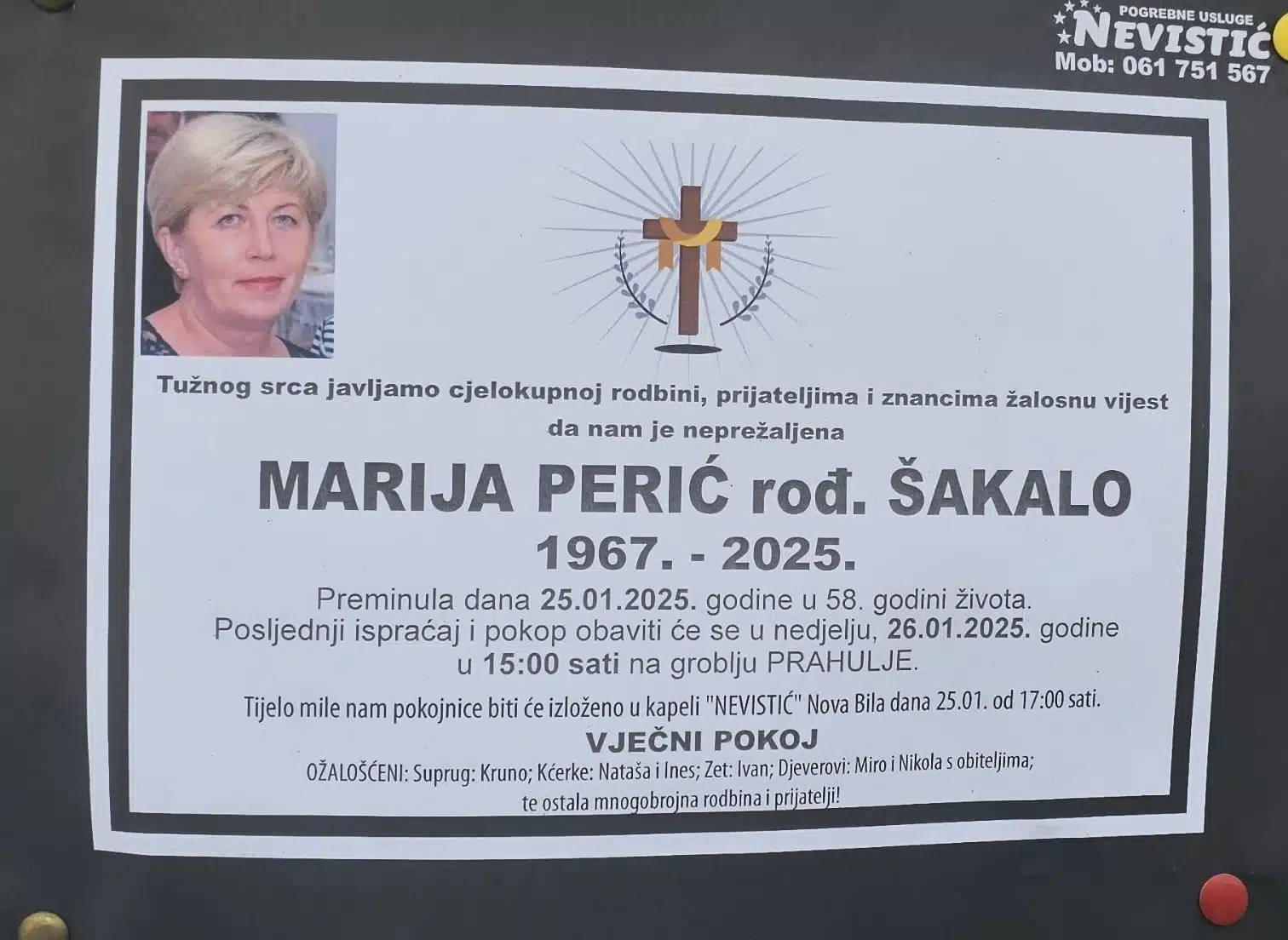 Preminula je Marija Perić