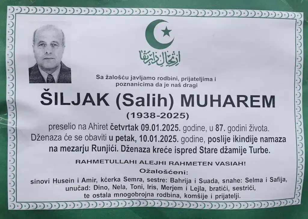 Preminuo je Šiljak Muharem