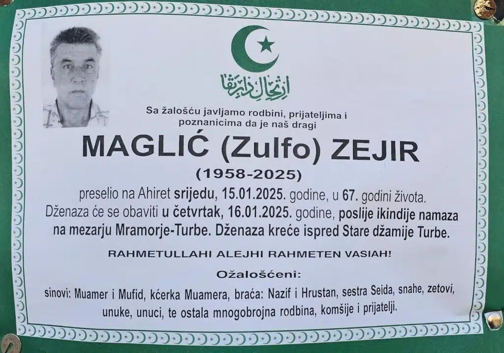 Preminuo je Maglić Zejir