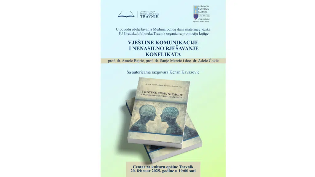 Uskoro u Travniku promocija knjige „Vještine komunikacije i nenasilno rješavanje konflikata“