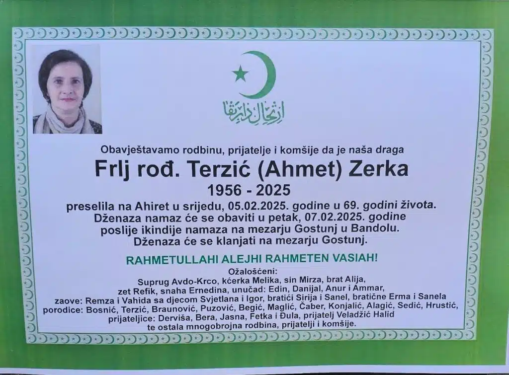 Preminula je Frlj Zerka