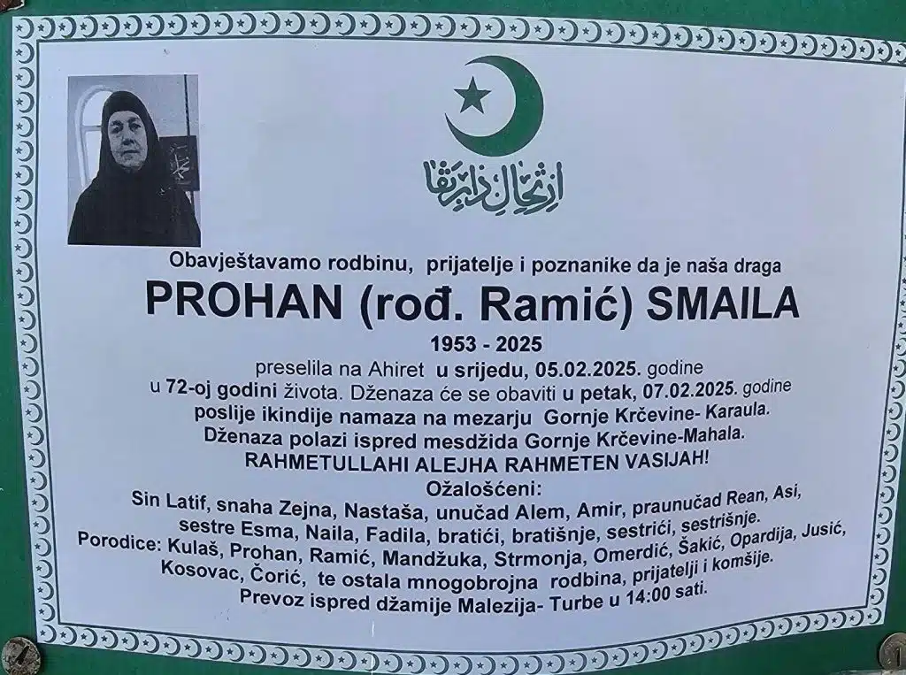 Preminula je Prohan Smaila