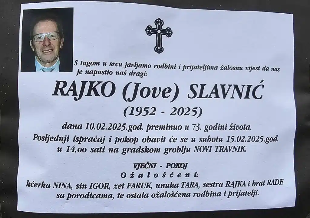 Preminuo je Rajko Slavnić