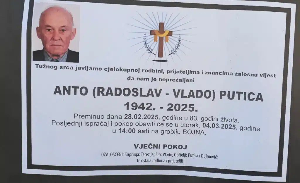 Preminuo je Anto Putica