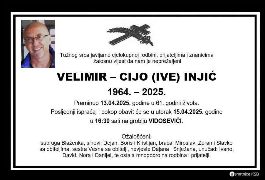 Preminuo je Velimir – Cijo Injić
