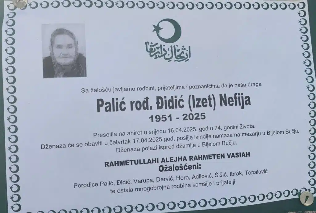 Preminula je Palić rođ. Đidić Nefija