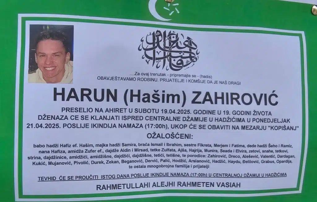 Preminuo je Harun Zahirović