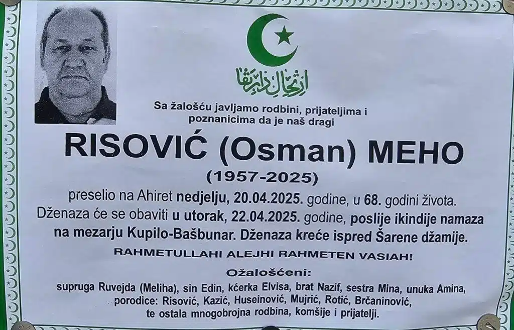 Preminuo je Risović Meho