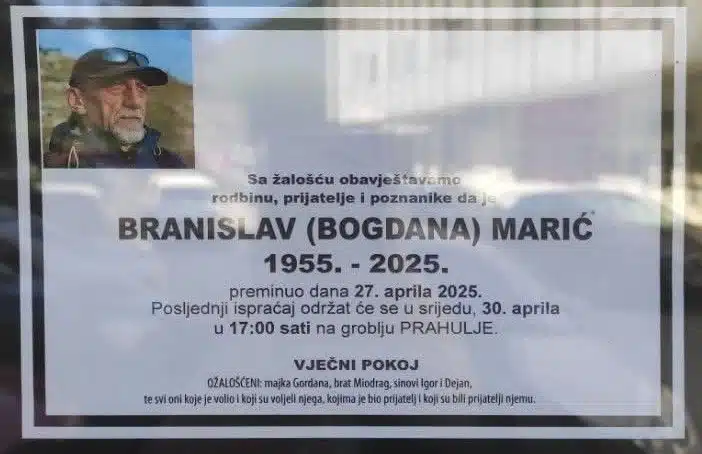 Preminuo je Branislav Marić