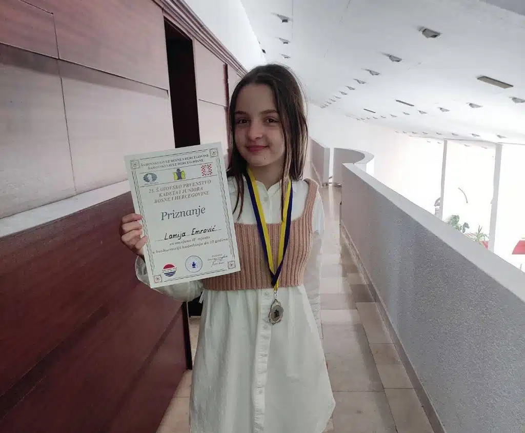 Travničanka Lamija Emrović viceprvakinja Bosne i Hercegovine u šahu!