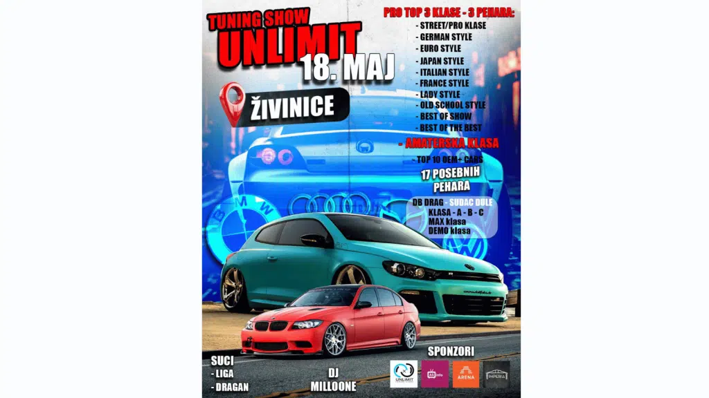 Spektakl u Živinicama: Tuning styling show UNLIMIT 2025. okuplja preko 400 automobila iz regije!