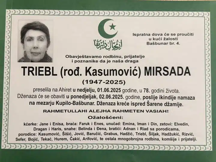 Preminula je Triebl Mirsada