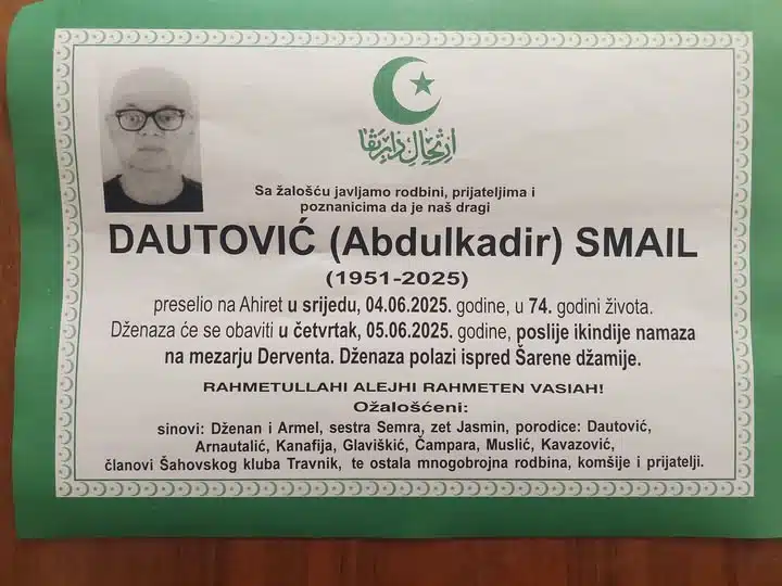 Preminuo je Smail Dautović