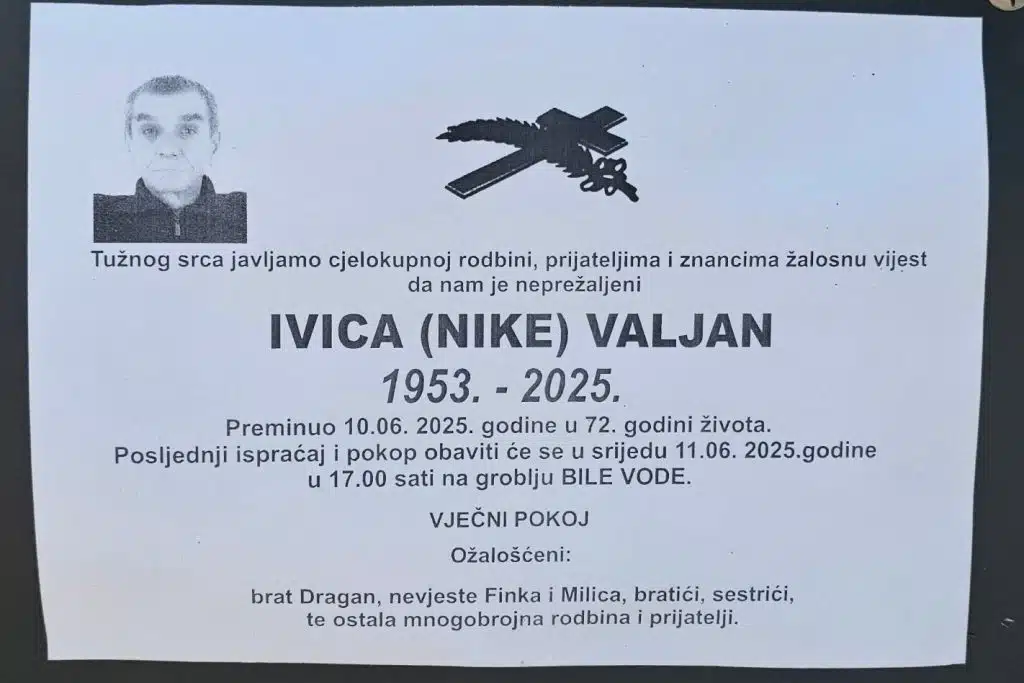 Preminuo je Ivica Valjan