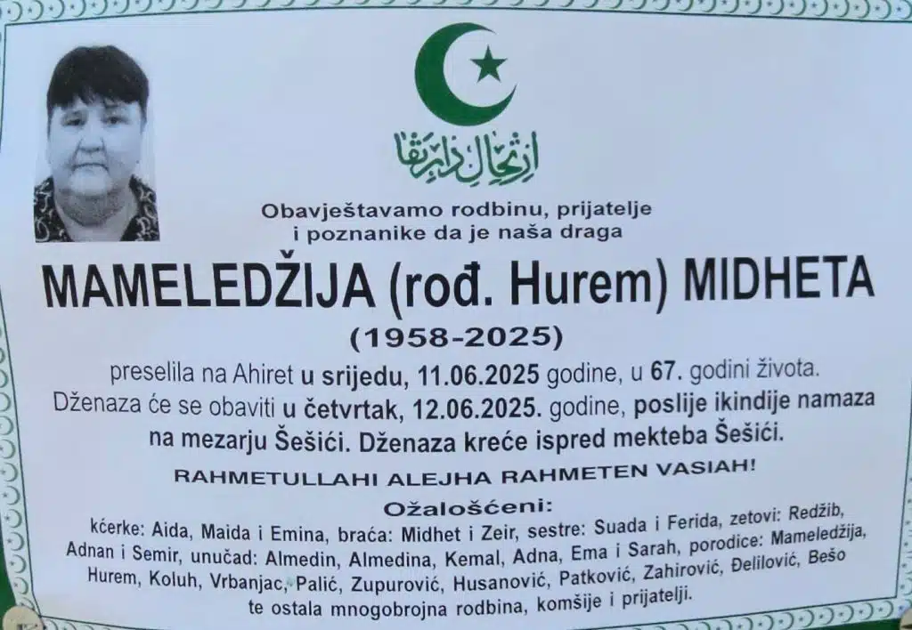 Preminula je Mameledžija Midheta