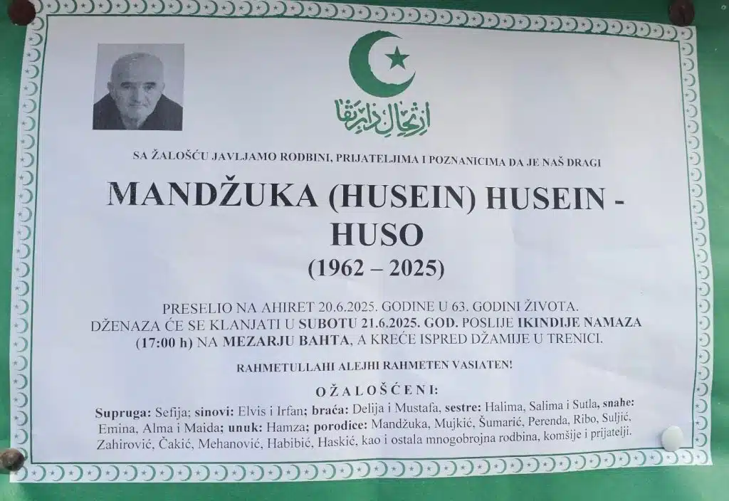 Preminuo je Mandžuka Husein – Huso
