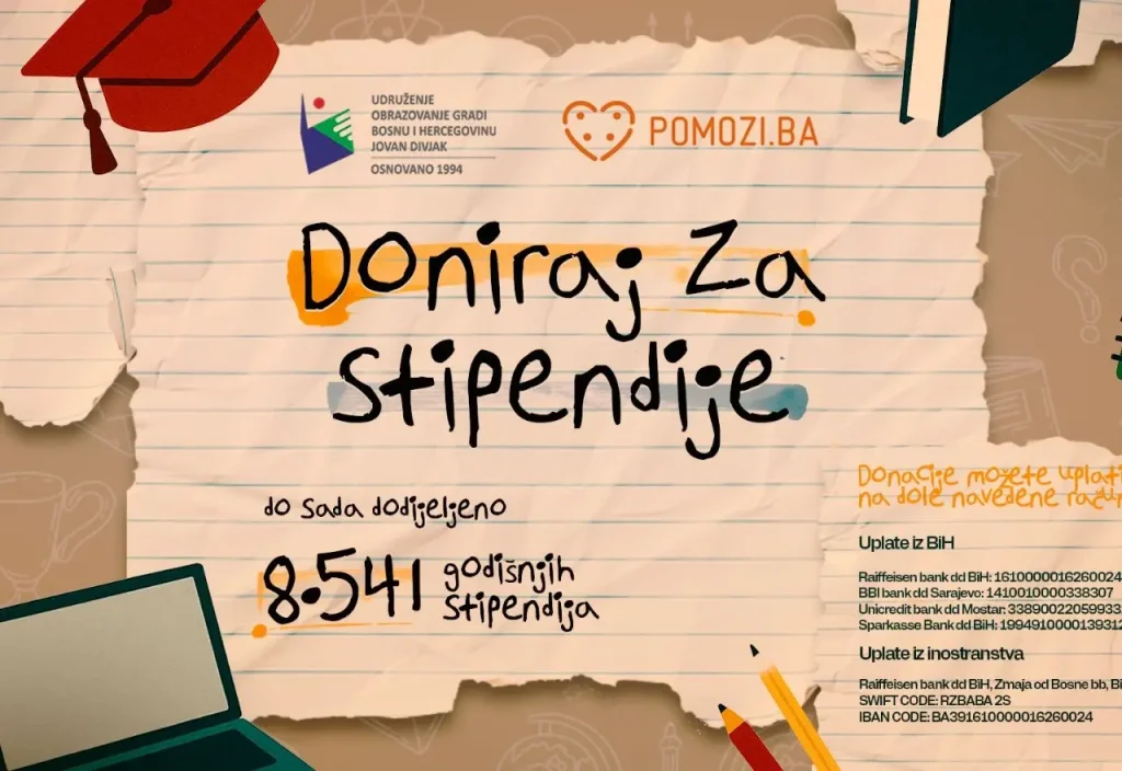 Udruženje Pomozi.ba pokrenulo kampanju za stipendiste Udruženja „Obrazovanje gradi BiH-Jovan Divjak“