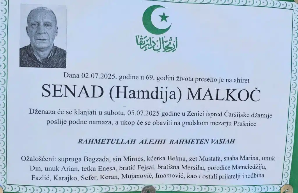 Preminuo je Senad Malkoč