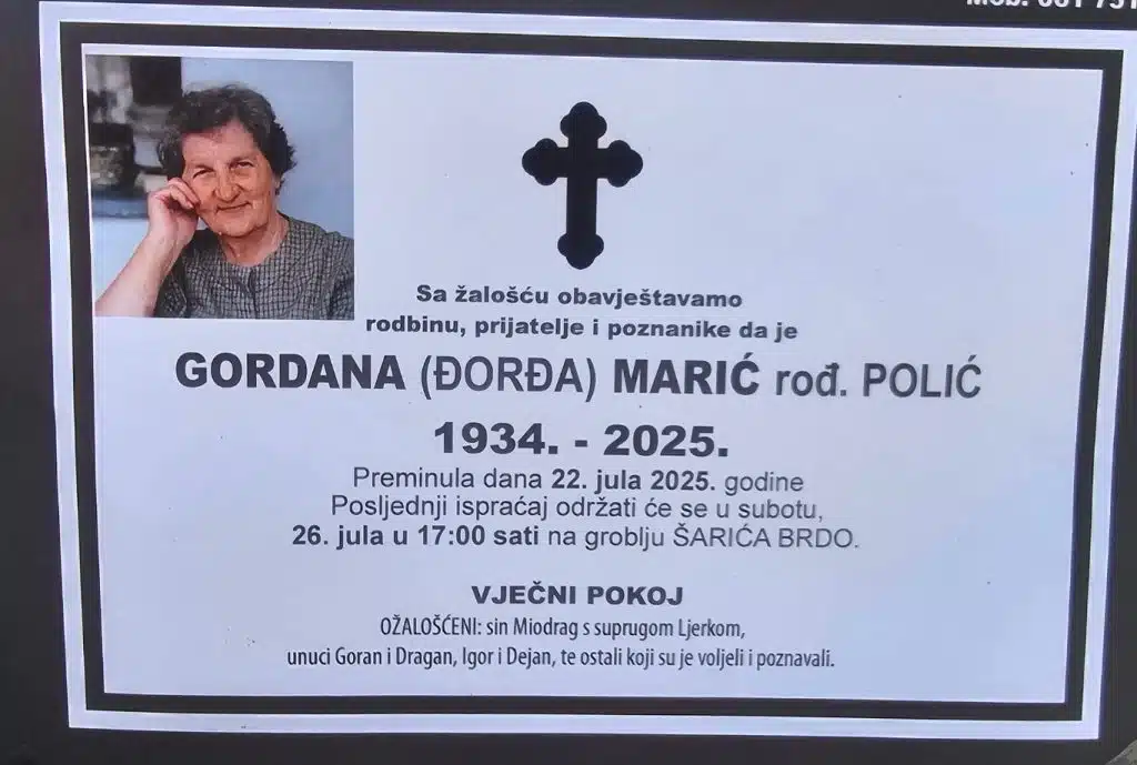 Preminula je Gordana Marić