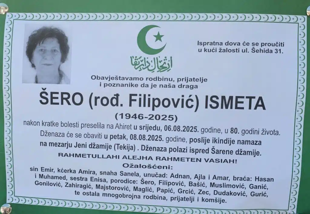 Preminula je Šero Ismeta