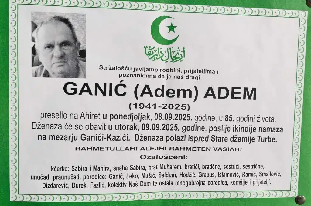 Preminuo je Ganić Adem