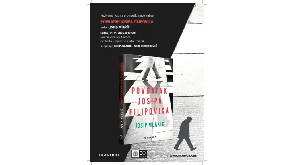 Najavljena promocija knjige “Povratak Josipa Filipovića” autora Josipa Mlakića
