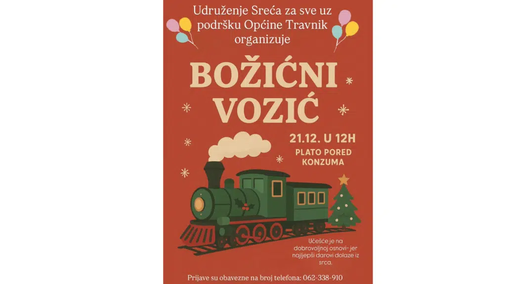 Doživite prazničnu radost: Božićni vozić dolazi u Travnik