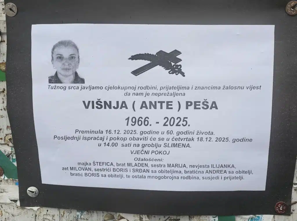 Preminula je Višnja Peša