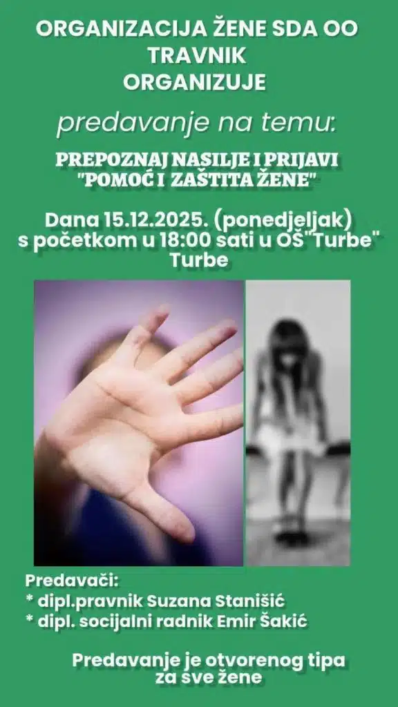 Predavanje o prepoznavanju nasilja i zaštiti žena u Turbetu