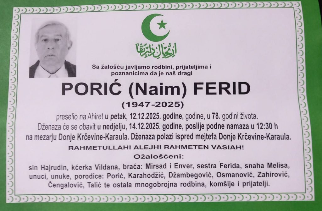 PORIĆ (Naim) FERID