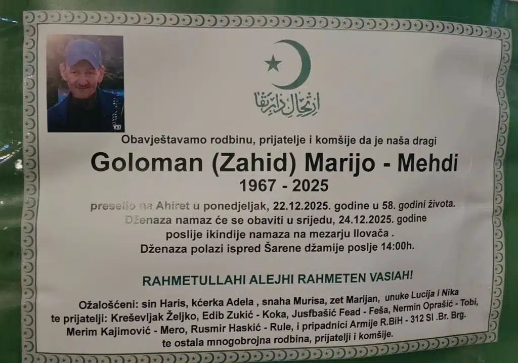 Preminuo je Goloman Marijo – Mehdi