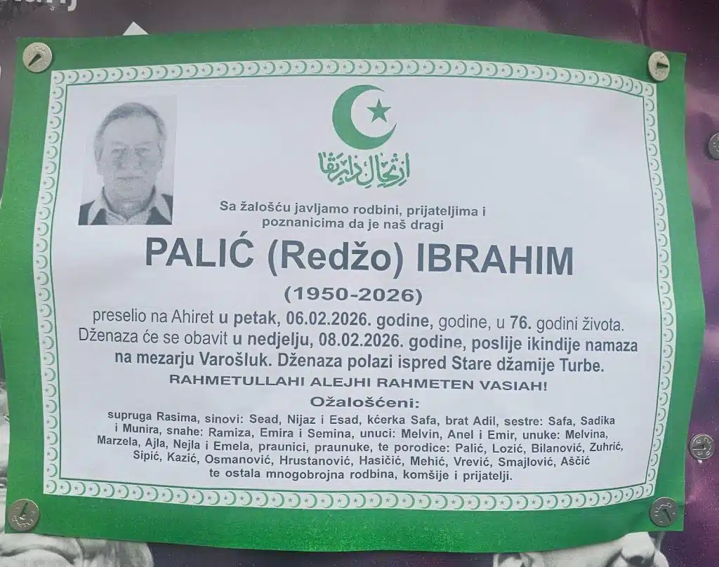 Preminuo je Ibrahim Palić