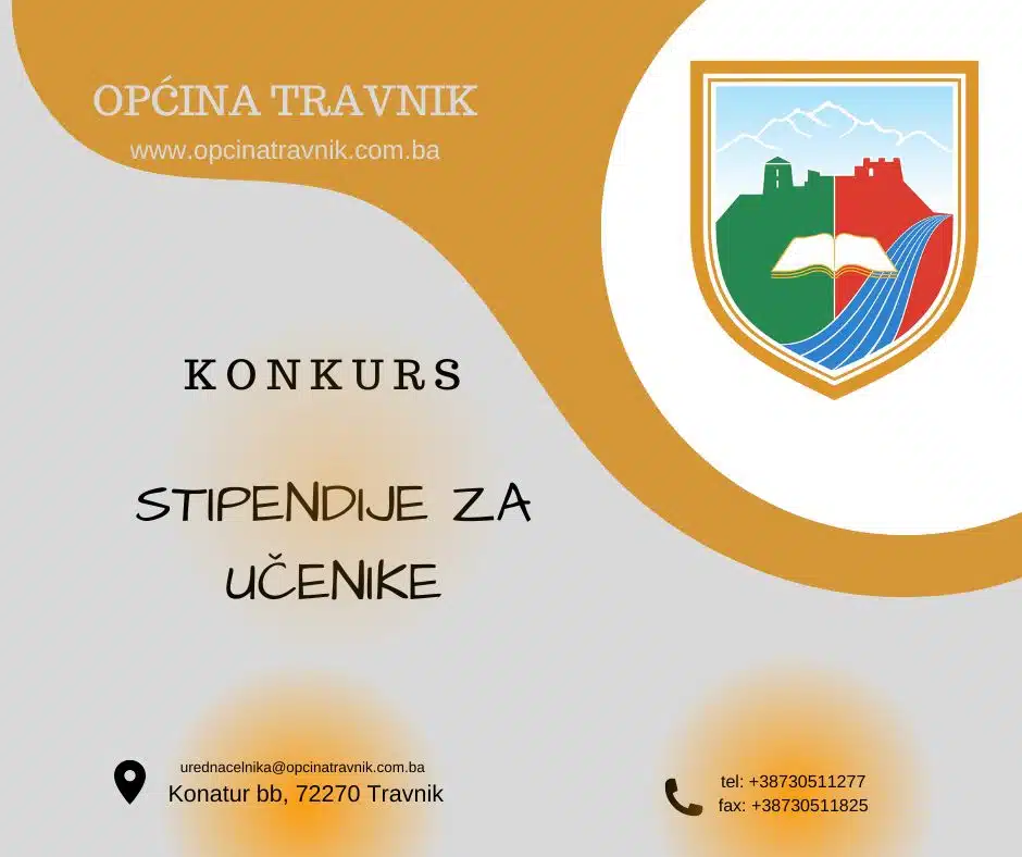 Općina Travnik raspisala konkurse za stipendije učenicima za školsku 2025/2026. godinu