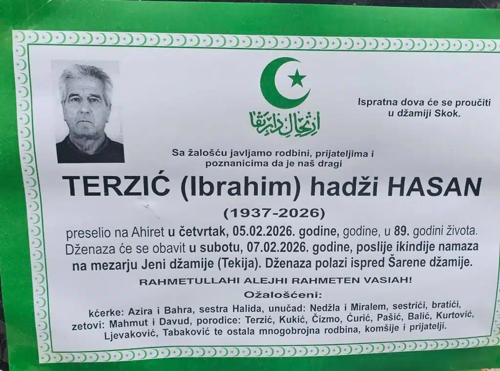 Preminuo je Hasan hadži Terzić