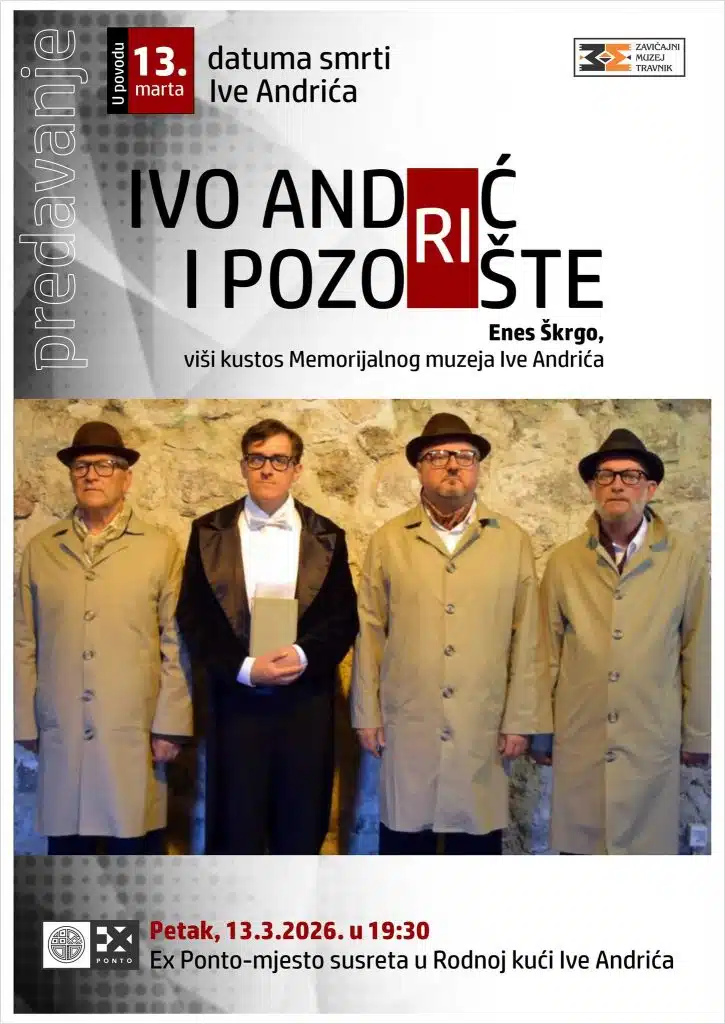 Predavanje “Ivo Andrić i pozorište” 13. marta u galeriji EX Ponto