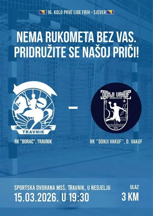 Rukometaši Borca u nedjelju dočekuju ekipu RK Donji Vakuf