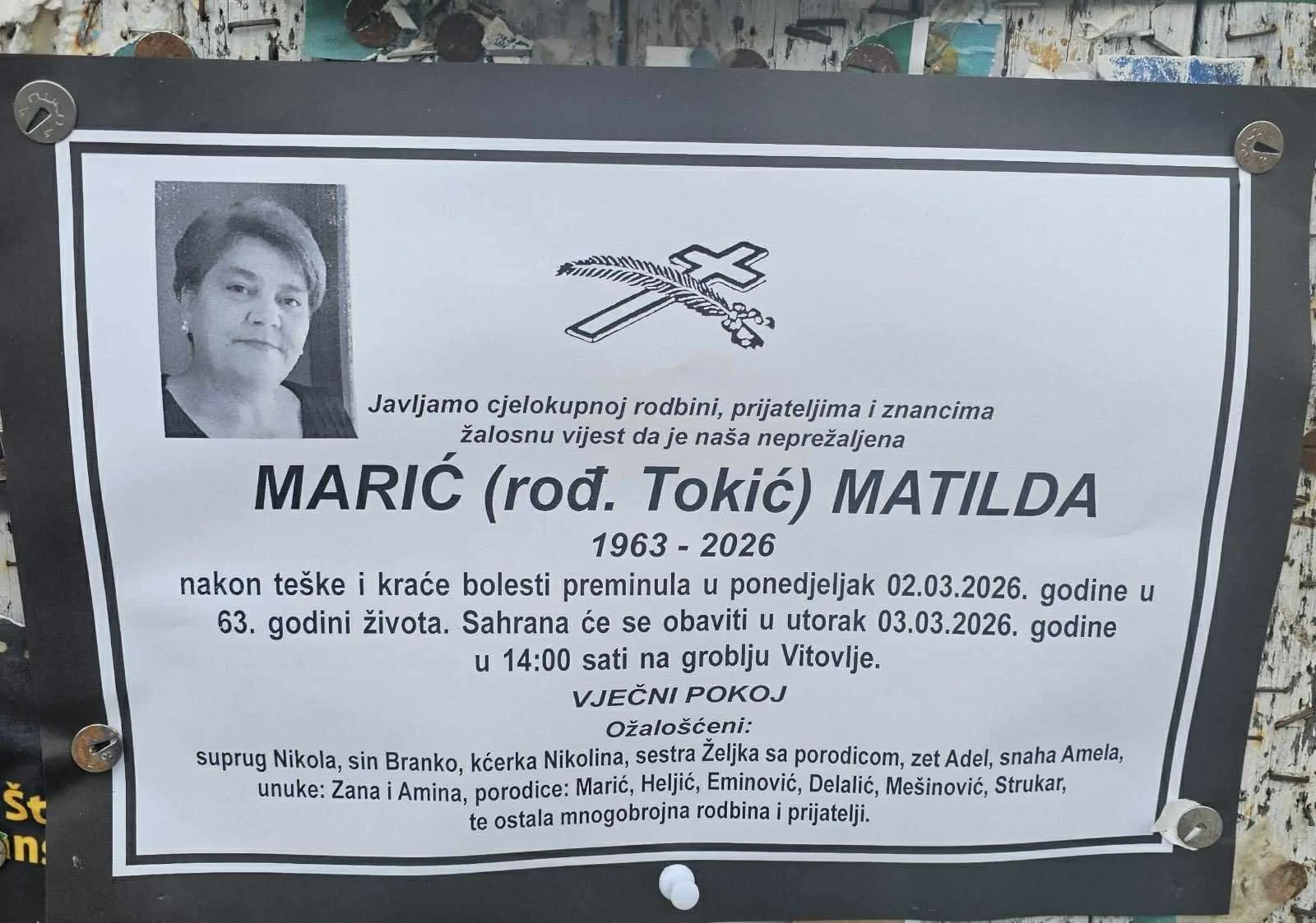 Preminula Matilda Marić
