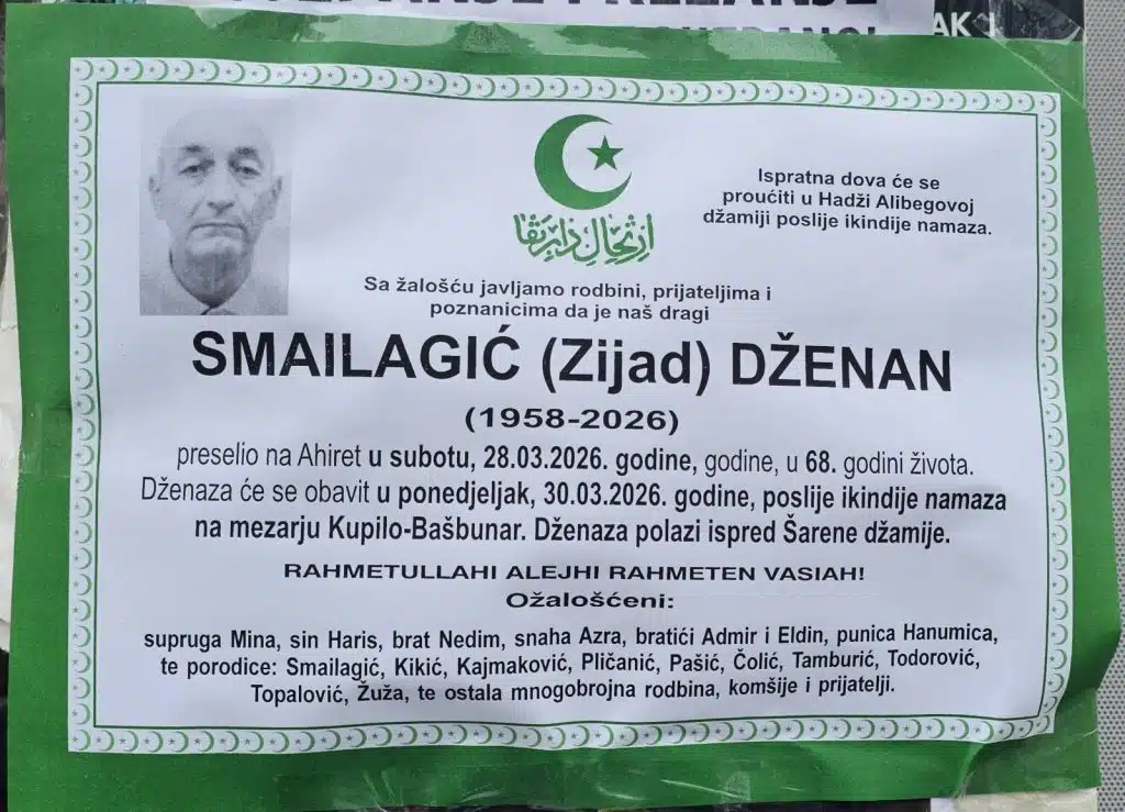 Preminuo je Dženan Smailagić