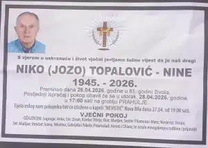 Preminuo Niko Topalović