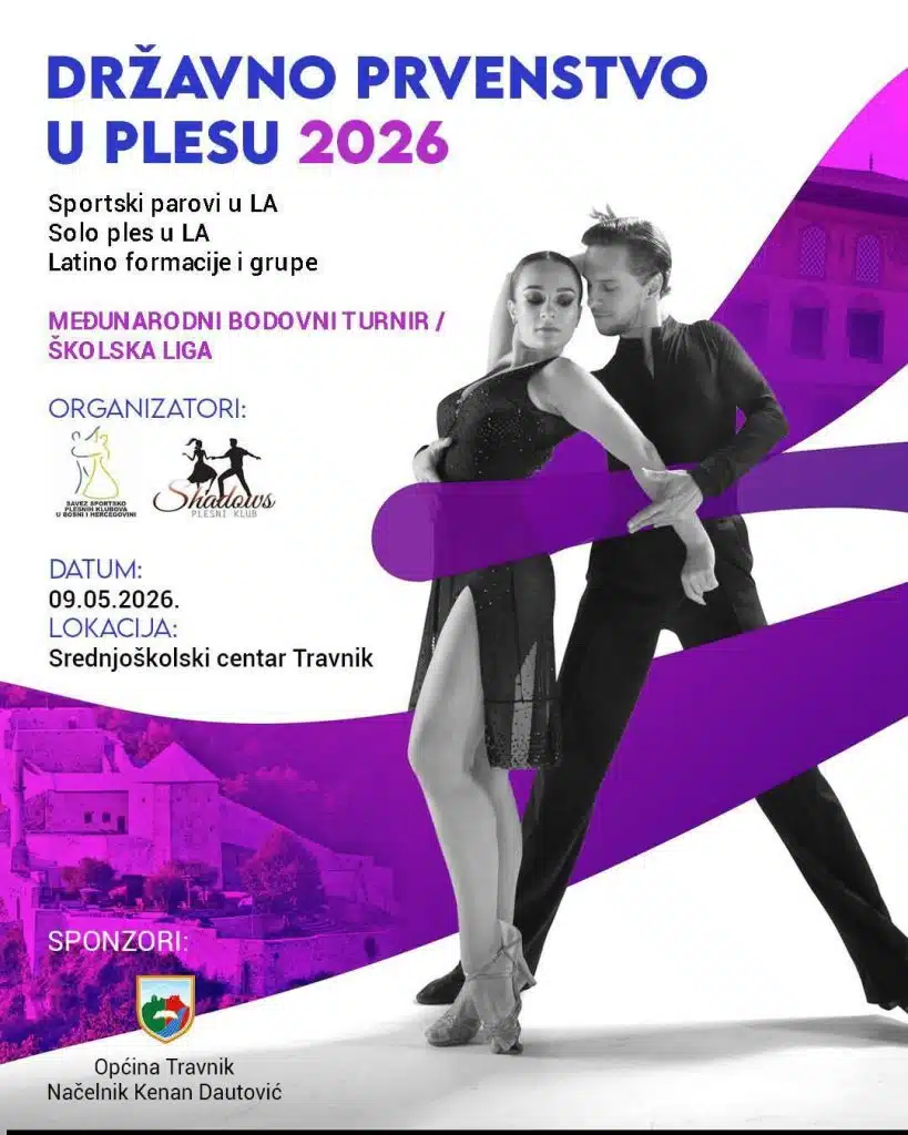 Travnik domaćin 10. jubilarnog Državnog prvenstva BiH u sportskom plesu