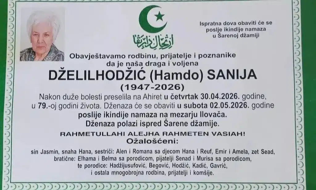 Preminula je Sanija Dželilhodžić