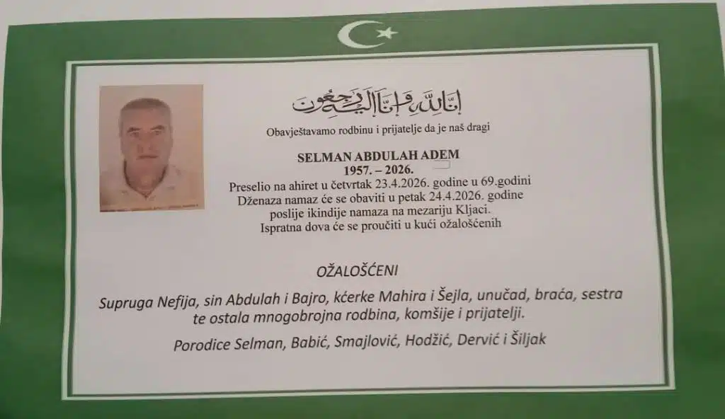 Preminuo je Adem Selman