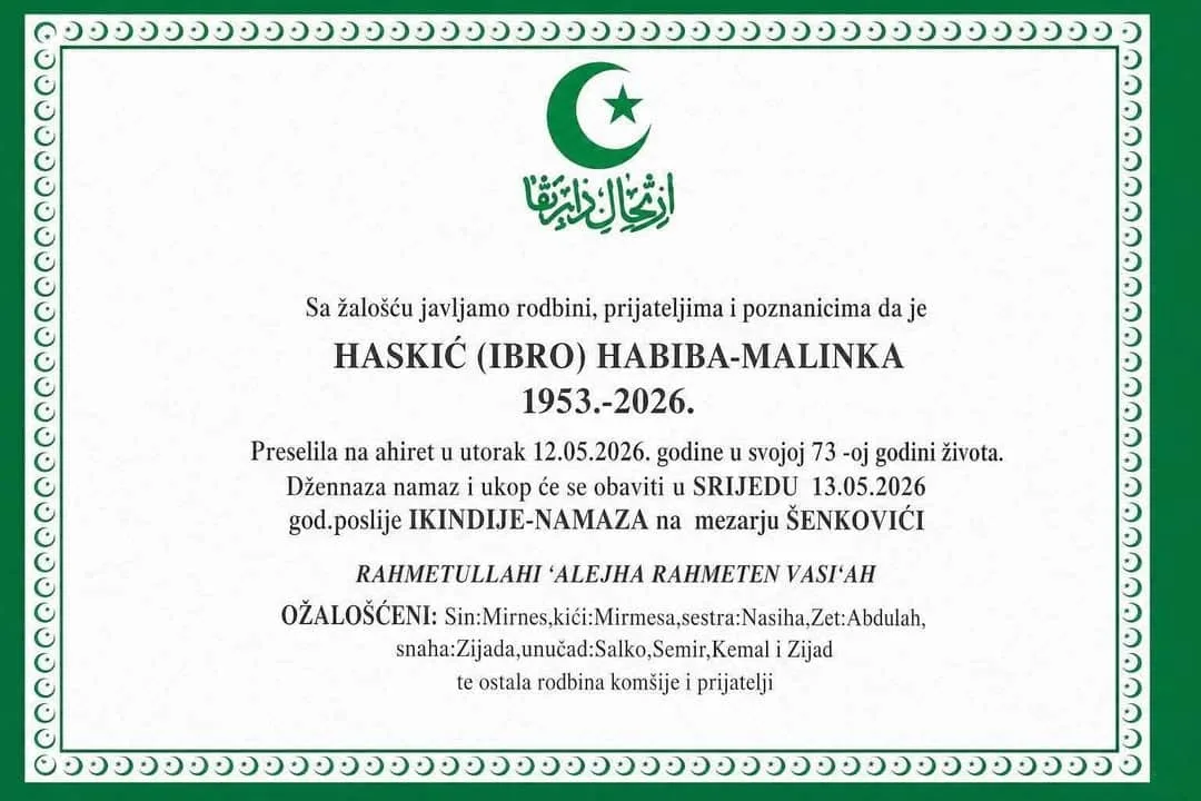 Preminula Haskić Habiba – Malinka