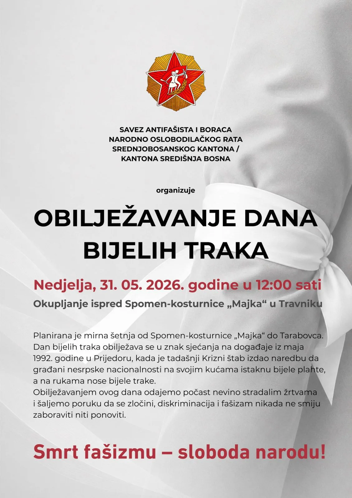 U nedjelju u Travniku obilježavanje “Dana bijelih traka”