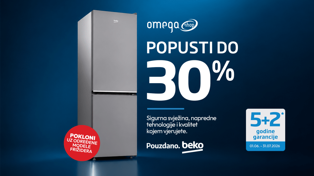 Velika akcija u Omega shop: Beko frižideri i zamrzivači uz popuste do 30% i produženu garanciju