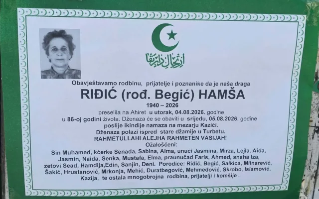 Preminula Hamša Riđić