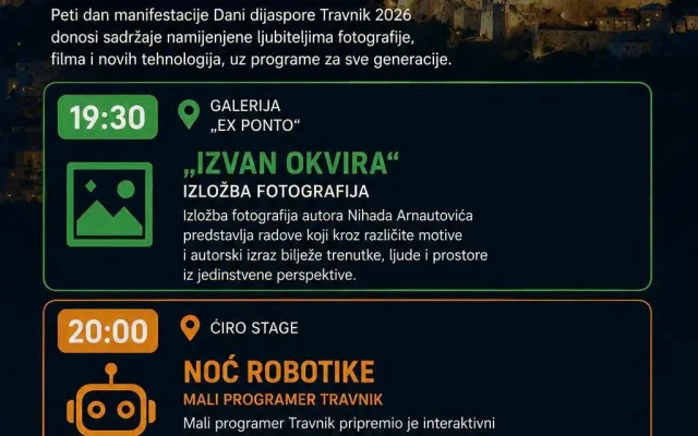 DANI DIJASPORE TRAVNIK 2026/ PROGRAM ZA 5. AUGUST