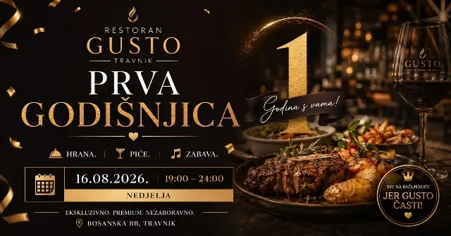 GUSTO VAS ČASTI: Prvi italijanski restoran u srcu Travnika slavi svoj prvi rođendan!