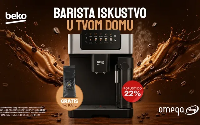 Barista iskustvo u domu: Beko aparati za kafu uz popuste i 1 kg kafe na poklon